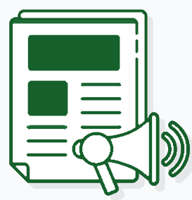 Image of a document and a loudspeaker