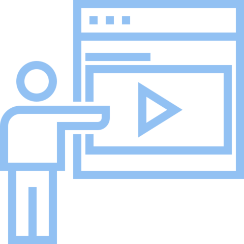 Image of person presenting a webinar